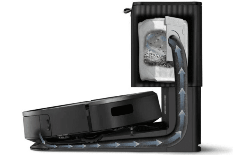 Принцип работы станции самоочистки робота-пылесоса.